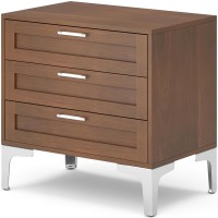 Accent Storage Cabinet, 3-Drawer Bedside Table Nightstand with Metal Legs for Home, Living Room, Bedroom - HDA10103BL Accent Storage Cabinet, 3-Drawer Bedside Table Nightstand with Metal Legs for Home, Living Room, Bedroom - HDA10103BL