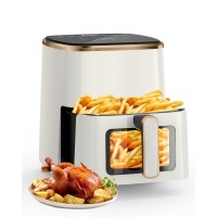 5.3 Qt Air Fryer with Cooking Window 7 Presets 1350W White 5.3 Qt Air Fryer with Cooking Window 7 Presets 1350W White