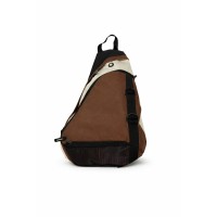 Canvas Sling Backpack, Crossbody Shoulder Bag with Adjustable Strap, Multiple Zipper Pockets and Front Mesh Pocket, 46 x 35 x 13 cm, Casual Travel Everyday Use, Brown Canvas Sling Backpack, Crossbody Shoulder Bag with Adjustable Strap, Multiple Zipper Pockets and Front Mesh Pocket, 46 x 35 x 13 cm, Casual Travel Everyday Use, Brown