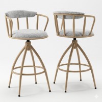 2 PC Swivel Counter Height Bar Stools Set Upholstered Fabric Seat with Backrest Solid Wood Frame Modern Farmhouse Kitchen Island Counter Stools, Beige 2 PC Swivel Counter Height Bar Stools Set Upholstered Fabric Seat with Backrest Solid Wood Frame Modern Farmhouse Kitchen Island Counter Stools, Beige