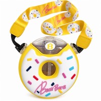 Donut Water Bottle, 380 mL Straw Cup with Strap, Yellow Donut Water Bottle, 380 mL Straw Cup with Strap, Yellow