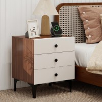 Nightstand with Charging Station, 3 Drawer Wood Bedside Table with Leather-Style Fronts, AC Outlet + USB + Type-C, Modern End Table for Bedroom Living Room Apartment Nightstand with Charging Station, 3 Drawer Wood Bedside Table with Leather-Style Fronts, AC Outlet + USB + Type-C, Modern End Table for Bedroom Living Room Apartment