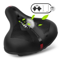 SGODDE Comfortable Bike Seat, Wide Bicycle Saddle Replacement Memory Foam Padded Bike Cushion Universal Fit for Indoor/Outdoor Bikes - X002IQFME9 SGODDE Comfortable Bike Seat, Wide Bicycle Saddle Replacement Memory Foam Padded Bike Cushion Universal Fit for Indoor/Outdoor Bikes - X002IQFME9