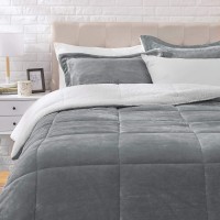 3-Piece Bedding Set, Micromink Sherpa Blanket Bed Set with 2 Pillow Shams, Ultra-Soft, Fray- Resistant (Charcoal) - Full / Queen - 2995 3-Piece Bedding Set, Micromink Sherpa Blanket Bed Set with 2 Pillow Shams, Ultra-Soft, Fray- Resistant (Charcoal) - Full / Queen - 2995