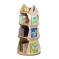 4 Tier Tree-Shaped Rotating Wooden Bookshelf, 360° Spinning Book Organizer with Double-Sided Storage for Home, Bedroom, Kids' Room, Classroom 4 Tier Tree-Shaped Rotating Wooden Bookshelf, 360° Spinning Book Organizer with Double-Sided Storage for Home, Bedroom, Kids' Room, Classroom