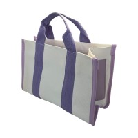 Canvas Tote Bag, Reusable Handbag with Zipper Enclosure, External Pockets, Handles, Shoulder Strap (Purple) Canvas Tote Bag, Reusable Handbag with Zipper Enclosure, External Pockets, Handles, Shoulder Strap (Purple)