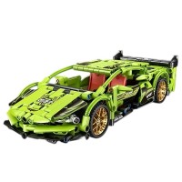 438 PCS Car Building Blocks Set, 1:18 Scale Green Lamborghini Super Car Model with Pull-Back Motor - BLK-080 438 PCS Car Building Blocks Set, 1:18 Scale Green Lamborghini Super Car Model with Pull-Back Motor - BLK-080