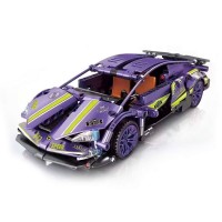 405 PCS Car Building Blocks Set, 1:18 Scale Purple Lamborghini Super Car Model with Pull-Back Motor - BLK-069 405 PCS Car Building Blocks Set, 1:18 Scale Purple Lamborghini Super Car Model with Pull-Back Motor - BLK-069