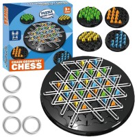 Chain Geometry Chess, Chain Triangle Puzzle Board Game, 2 to 4 Players Strategy Game for Kids, Adults, Family - 3688-Q2 Chain Geometry Chess, Chain Triangle Puzzle Board Game, 2 to 4 Players Strategy Game for Kids, Adults, Family - 3688-Q2
