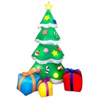 7 Ft Inflatable Christmas Tree with LED Lights and Gift Boxes, Outdoor Holiday Decoration with Built-In Blower, Waterproof Fabric, Stakes & Ropes – LYC-473 7 Ft Inflatable Christmas Tree with LED Lights and Gift Boxes, Outdoor Holiday Decoration with Built-In Blower, Waterproof Fabric, Stakes & Ropes – LYC-473