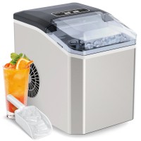 Countertop Ice Maker, Portable Automatic Electric Ice Machine with 26lbs/24h, 2 Sizes, Scoop, Self-Cleaning for Home, Kitchen, Parties (Silver) - YH16M Countertop Ice Maker, Portable Automatic Electric Ice Machine with 26lbs/24h, 2 Sizes, Scoop, Self-Cleaning for Home, Kitchen, Parties (Silver) - YH16M