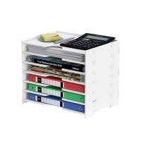 6-Layer Desk File Organizer, Desktop Veritcal Folder Organizer for Home, Office, School 6-Layer Desk File Organizer, Desktop Veritcal Folder Organizer for Home, Office, School