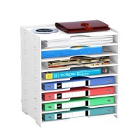 8-Layer Desk File Organizer, Desktop Veritcal Folder Organizer for Home, Office, School 8-Layer Desk File Organizer, Desktop Veritcal Folder Organizer for Home, Office, School