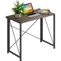 Folding Computer Desk, 90 x 46 cm Foldable Workstation Desk for Home, Office, Small Spaces (Walnut) - DY-015-3 Folding Computer Desk, 90 x 46 cm Foldable Workstation Desk for Home, Office, Small Spaces (Walnut) - DY-015-3