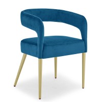 2 PCS Hollow Backrest Dining Chair, Accent Chair with Armrests, Flannelette Fabric for Home, Kitchen, Dining Room (Blue) - D987S-BU 2 PCS Hollow Backrest Dining Chair, Accent Chair with Armrests, Flannelette Fabric for Home, Kitchen, Dining Room (Blue) - D987S-BU