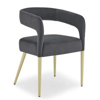 2 PCS Hollow Backrest Dining Chair, Accent Chair with Armrests, Flannelette Fabric for Home, Kitchen, Dining Room (Grey) - D987S-GY 2 PCS Hollow Backrest Dining Chair, Accent Chair with Armrests, Flannelette Fabric for Home, Kitchen, Dining Room (Grey) - D987S-GY