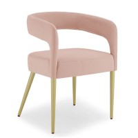 2 PCS Hollow Backrest Dining Chair, Accent Chair with Armrests, Flannelette Fabric for Home, Kitchen, Dining Room (Pink) - D987S-PK 2 PCS Hollow Backrest Dining Chair, Accent Chair with Armrests, Flannelette Fabric for Home, Kitchen, Dining Room (Pink) - D987S-PK