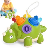 Baby Dinosaur Sensory Toy, Pull-Pop Silicone Baby Toy for 6-12-18 Months Early Development, Babies, Toddlers, Fine Motor Skills (Green) - BWL-101Y Baby Dinosaur Sensory Toy, Pull-Pop Silicone Baby Toy for 6-12-18 Months Early Development, Babies, Toddlers, Fine Motor Skills (Green) - BWL-101Y
