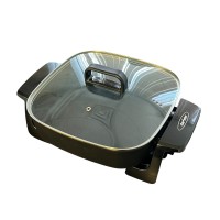 SUNVIVI Electric Skillet, 12" x 12" inch Deep Square Skillet with Non-Stick Coating, Temperature Control Glass Lid - YD015-OP SUNVIVI Electric Skillet, 12" x 12" inch Deep Square Skillet with Non-Stick Coating, Temperature Control Glass Lid - YD015-OP