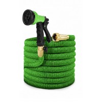 25 FT Expandable Garden Hose, Lightweight Anti Kink Flexible Garden Hose with 8 Function Nozzle, 3/4 inch Diameter, Extra Strength Fabric (Green) - JG25 25 FT Expandable Garden Hose, Lightweight Anti Kink Flexible Garden Hose with 8 Function Nozzle, 3/4 inch Diameter, Extra Strength Fabric (Green) - JG25