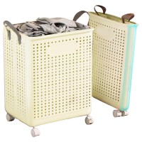 Foldable Rolling Laundry Basket, Large Capacity Wheeled Storage Basket with Handles for Home, Laundry, Dormitories (Beige) Foldable Rolling Laundry Basket, Large Capacity Wheeled Storage Basket with Handles for Home, Laundry, Dormitories (Beige)