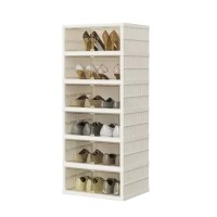 Foldable Shoe Cabinet , 104 cm Tall, 6-Tier Stackable Shoe Storage Organizer Space-Saving Shoe Rack Tower for Closet, Entryway, Bedroom Model TS102-6 Foldable Shoe Cabinet , 104 cm Tall, 6-Tier Stackable Shoe Storage Organizer Space-Saving Shoe Rack Tower for Closet, Entryway, Bedroom Model TS102-6