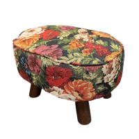 Small Foot Stool Ottoman, Multi-Functional Foot Rest with Anti-Skid for Living Room, Entryway, Hallways, Bedroom, 40 x 30 x 27cm (Flower) - T334 Small Foot Stool Ottoman, Multi-Functional Foot Rest with Anti-Skid for Living Room, Entryway, Hallways, Bedroom, 40 x 30 x 27cm (Flower) - T334