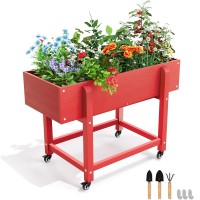 LUE BONA 39" inch Garden Bed, HDPS Raised Planter Box with Wheels for Outdoor, Plants, Vegetables, Flowers, Fruits - TX-004 LUE BONA 39" inch Garden Bed, HDPS Raised Planter Box with Wheels for Outdoor, Plants, Vegetables, Flowers, Fruits - TX-004