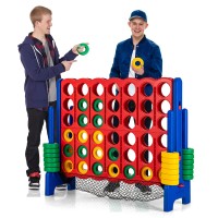 Giant Connect 4 Game Set, 4-in-a-Row Connect Game with Quick-Release Levers, Mesh Pocket for Kids, Adults, Indoor, Outdoor - SP37596BL Giant Connect 4 Game Set, 4-in-a-Row Connect Game with Quick-Release Levers, Mesh Pocket for Kids, Adults, Indoor, Outdoor - SP37596BL