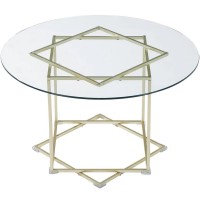 Round Glass Coffee Table, 80 cm Modern Clear Glass Table with Waterproof Tempered Glass, Gold Metal Frame for Home, Living Room, Bedroom - Ruke-CoffeeTable-FWS Round Glass Coffee Table, 80 cm Modern Clear Glass Table with Waterproof Tempered Glass, Gold Metal Frame for Home, Living Room, Bedroom - Ruke-CoffeeTable-FWS