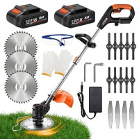 Cordless Grass Trimmer, 3 Blade Types, 2 Batteries, 6-Inch Cordless Grass Trimmer, 3 Blade Types, 2 Batteries, 6-Inch