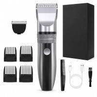 Cordless Hair Clipper Kit with 2 Heads and 4 Guide Combs, Grey Cordless Hair Clipper Kit with 2 Heads and 4 Guide Combs, Grey