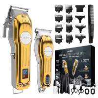 Cordless Hair Clipper and T-Blade Trimmer Set, Gold Cordless Hair Clipper and T-Blade Trimmer Set, Gold