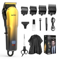 Cordless Hair Clippers, LED Display, 4 Combs, Home Haircuts Model 6023 Gold Cordless Hair Clippers, LED Display, 4 Combs, Home Haircuts Model 6023 Gold