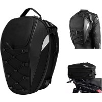 Helmet Bag, Waterproof Motorcycle Tail Bag Backpack with Waterproof Cover, Extra Cargo Net (Black) Helmet Bag, Waterproof Motorcycle Tail Bag Backpack with Waterproof Cover, Extra Cargo Net (Black)