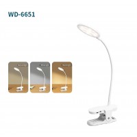 LED Lamp, Cordless Portable Clip-On Light with Touch Control, 3 Lighting Modes, USB-Rechargeable - WD-6651 LED Lamp, Cordless Portable Clip-On Light with Touch Control, 3 Lighting Modes, USB-Rechargeable - WD-6651