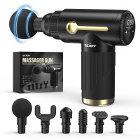 Massage Gun with 10 Speeds and 6 Massage Heads, Black and Blue Massage Gun with 10 Speeds and 6 Massage Heads, Black and Blue