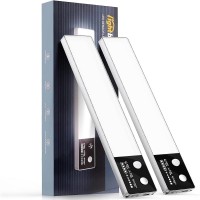 2-Pack LED Motion Sensor Closet Light, Wireless Under Cabinet Lights with LCD Display, 3 Modes, USB Rechargeable for Home, Wardrobe, Closet, Cabinet (Black) - C400 2-Pack LED Motion Sensor Closet Light, Wireless Under Cabinet Lights with LCD Display, 3 Modes, USB Rechargeable for Home, Wardrobe, Closet, Cabinet (Black) - C400