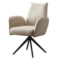 Modern Office Chair, No Wheel Ergonomic Upholstered Chair with Metal Legs, Swivel Base for Home, Living Room, Office (Beige) - JD7562-1-032-MC Modern Office Chair, No Wheel Ergonomic Upholstered Chair with Metal Legs, Swivel Base for Home, Living Room, Office (Beige) - JD7562-1-032-MC
