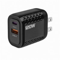 120W USB C Wall Charger, Dual-Port USB C and USB A, Black 120W USB C Wall Charger, Dual-Port USB C and USB A, Black