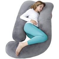 U-Shaped Support Pillow, Full Body Side Sleeping Pillow with Soft Velvet Cover, Adjustable PP Cotton Filling, Grey, Back, Waist, Hip, Leg & Belly Support U-Shaped Support Pillow, Full Body Side Sleeping Pillow with Soft Velvet Cover, Adjustable PP Cotton Filling, Grey, Back, Waist, Hip, Leg & Belly Support