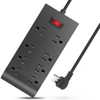 2-Pack Surge Protector Power Strip with 1.5M Cord, 8 AC Outlets, Flat Plug for Home, Office, Dorm Essentials, Wall Mount - U8 2-Pack Surge Protector Power Strip with 1.5M Cord, 8 AC Outlets, Flat Plug for Home, Office, Dorm Essentials, Wall Mount - U8