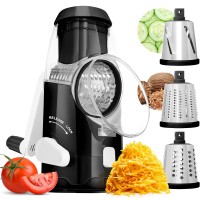 JOINED Rotary Cheese Grater with Handle, Mandoline Slicer Shredder with 3 Stainless Steel Drums for Slicing, Shredding, Grating (Black) - ZF2316 JOINED Rotary Cheese Grater with Handle, Mandoline Slicer Shredder with 3 Stainless Steel Drums for Slicing, Shredding, Grating (Black) - ZF2316