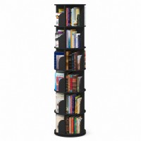 6-Tier Rotating Bookshelf 360° Revolving Storage Tower, Black 6-Tier Rotating Bookshelf 360° Revolving Storage Tower, Black