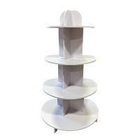4-Tier Round Display Shelf, 80 x 137 cm Fixed Circular Storage Rack, Modern White Wooden Organizer for Home, Office, Retail Display, Books, Toys, and Décor 4-Tier Round Display Shelf, 80 x 137 cm Fixed Circular Storage Rack, Modern White Wooden Organizer for Home, Office, Retail Display, Books, Toys, and Décor