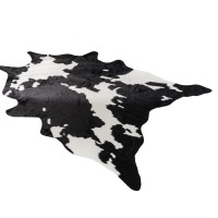 Faux Cowhide Rug, Black and White Animal Print Area Carpet, Soft Faux Fur Decorative Accent Rug, Irregular Hide Shape Floor Mat for Living Room Bedroom Office, 150 x 200 cm Faux Cowhide Rug, Black and White Animal Print Area Carpet, Soft Faux Fur Decorative Accent Rug, Irregular Hide Shape Floor Mat for Living Room Bedroom Office, 150 x 200 cm