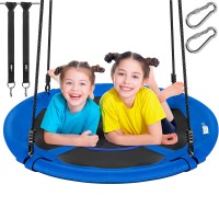 VIVOHOME Saucer Tree Swing, 41" inch Swing with 900D Oxford Waterproof, 2 Hanging Straps, 600lbs Support for Kids, Adults - VH558-BL VIVOHOME Saucer Tree Swing, 41" inch Swing with 900D Oxford Waterproof, 2 Hanging Straps, 600lbs Support for Kids, Adults - VH558-BL