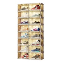 ANTBOX LED Shoe Box with Sound Control Lights, Shoe Storage Organizer with Magnetic Doors, 8 Layers, 16 Grids (16 Pairs) - STA2-D16 ANTBOX LED Shoe Box with Sound Control Lights, Shoe Storage Organizer with Magnetic Doors, 8 Layers, 16 Grids (16 Pairs) - STA2-D16