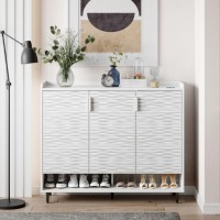 Modern Shoe Cabinet with Motion Sensor Light & Deodorizer 3-Door Engineered Panel Shoe Storage Organizer with Adjustable Shelves, Large Capacity Shoe Rack for Entryway, Hallway, Living Room – 46" x 13" x 39" Model YJ3XGB Modern Shoe Cabinet with Motion Sensor Light & Deodorizer 3-Door Engineered Panel Shoe Storage Organizer with Adjustable Shelves, Large Capacity Shoe Rack for Entryway, Hallway, Living Room – 46" x 13" x 39" Model YJ3XGB