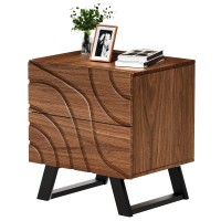 ODIKA Side Table, Cartography Cube Side Table with 2 Drawers for Home, Living Room, Bedroom - ET-PT-BR-81023 ODIKA Side Table, Cartography Cube Side Table with 2 Drawers for Home, Living Room, Bedroom - ET-PT-BR-81023